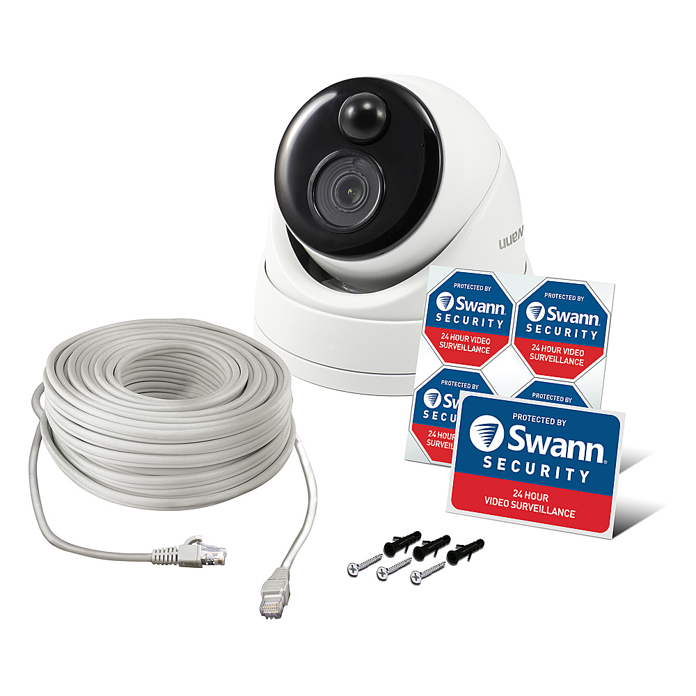 Angle View: Swann - 4K Dome IP Surveillance Camera - White