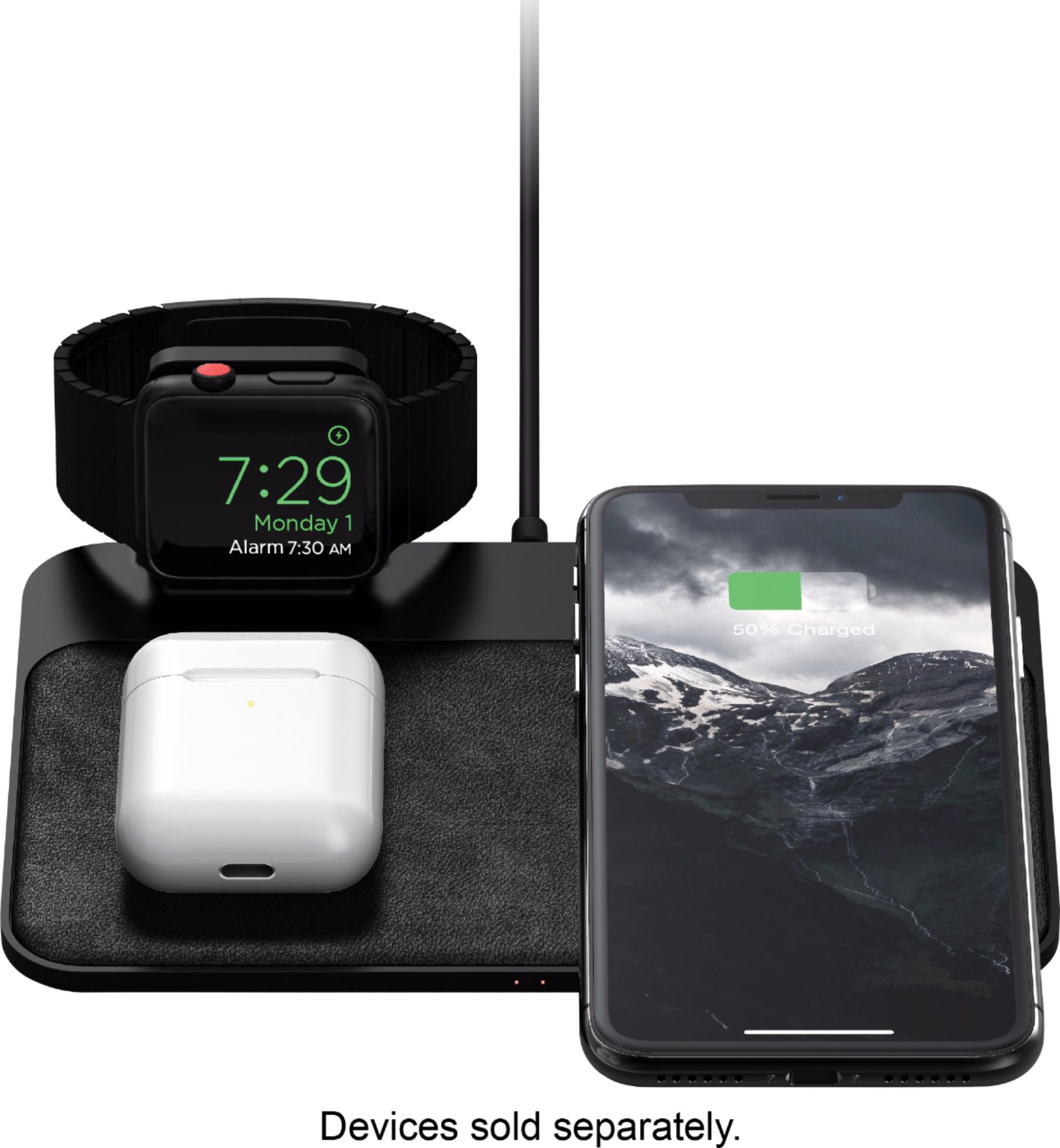 Nomad Wireless Charging Pad for iPhone and Apple Watch Black 