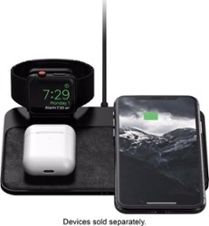 Nomad - Wireless Charging Pad for iPhone and Apple Watch - Black - Front_Zoom