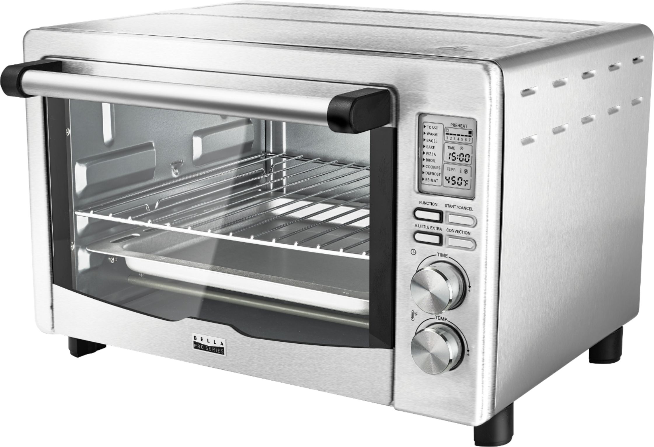 Left View: Bella Pro Series - Pro Series 6-Slice Toaster Oven - Stainless Steel