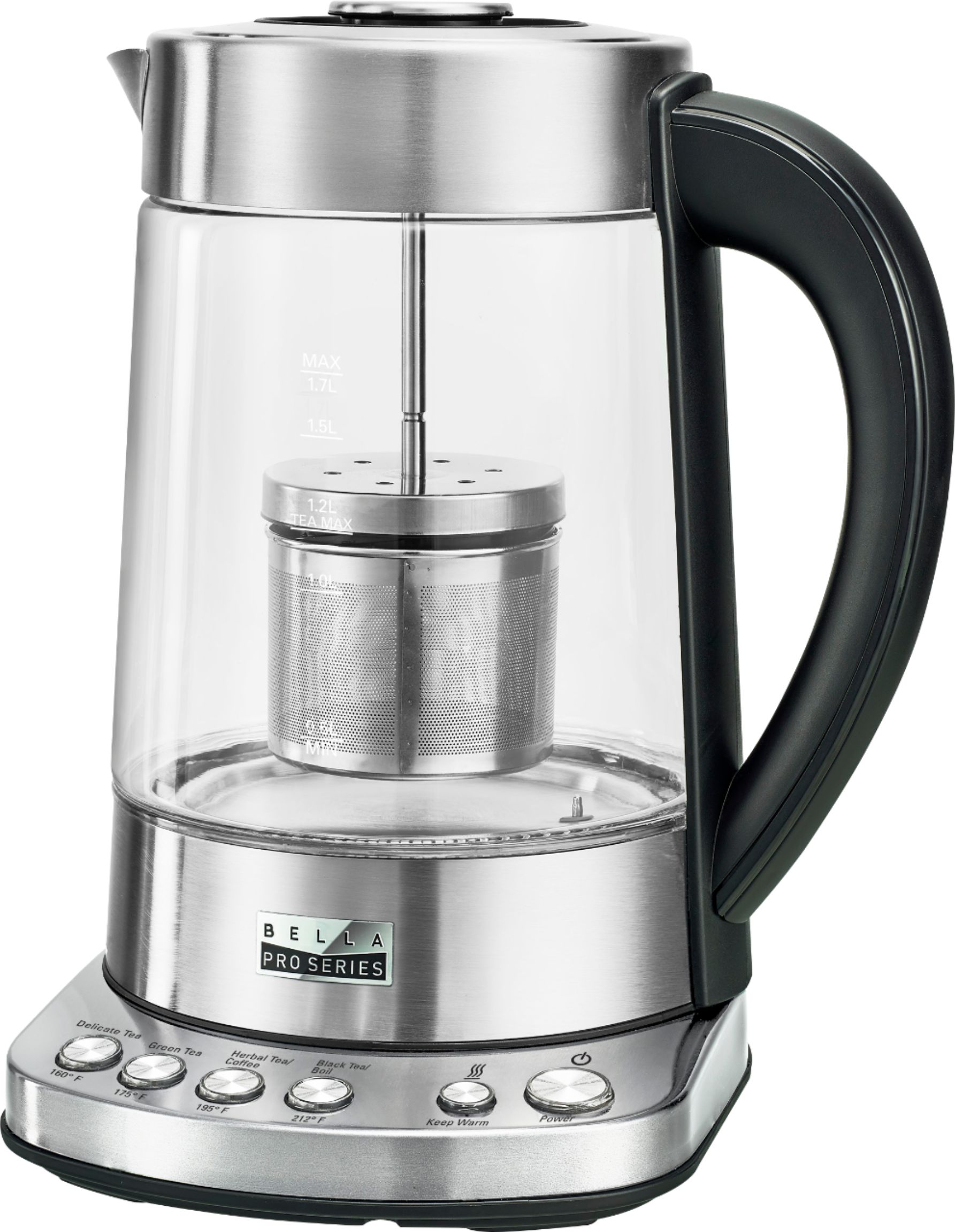 Left View: Bella Pro Series - Pro Series 1.7L Electric Tea Maker/Kettle - Stainless Steel