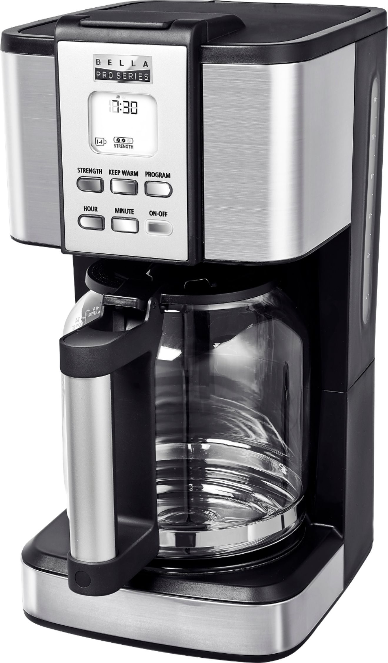 Left View: Bella - Pro Series 14-Cup Coffeemaker - Stainless Steel