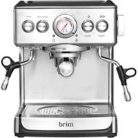Brim Espresso Maker with 19-Bars Of Pressure, Milk Frother And Removable Water Tank (Silver)