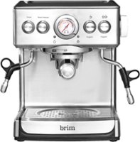 Brim - Espresso Maker with 19 bars of pressure, Milk Frother and Removable water tank - Silver - Front_Zoom