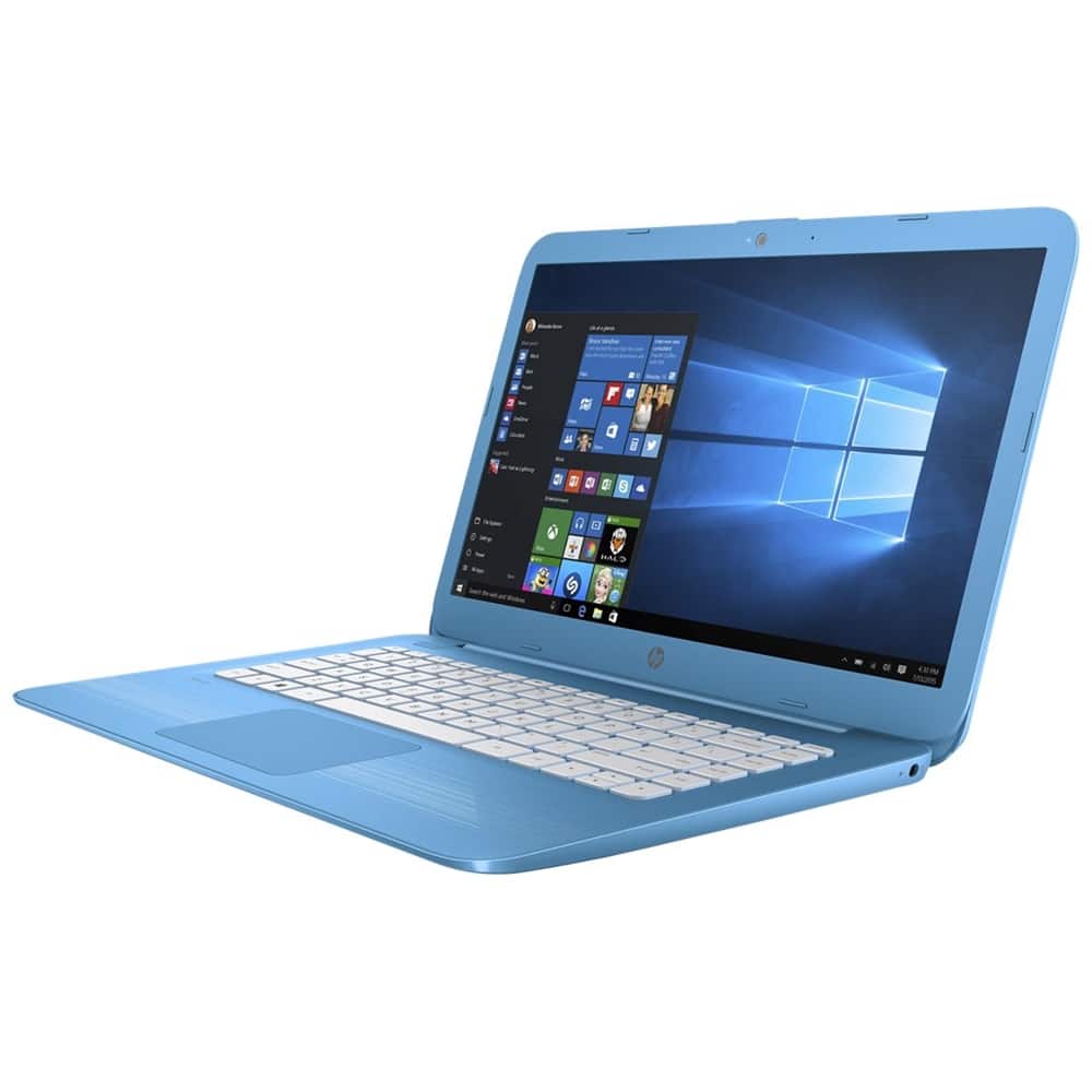 Alt View 11. HP - Stream 14" Laptop - Intel Celeron - 4GB Memory - 32GB eMMC Flash Memory - Textured Linear Grooves In Aqua Blue.