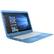 Left. HP - Stream 14" Laptop - Intel Celeron - 4GB Memory - 64GB eMMC Flash Memory - Textured Linear Grooves In Aqua Blue.