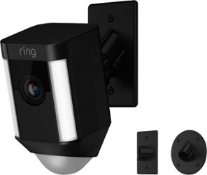 Ring - Spotlight Indoor/Outdoor 1080p Wi-Fi Wireless Security Camera - Black - Front_Zoom
