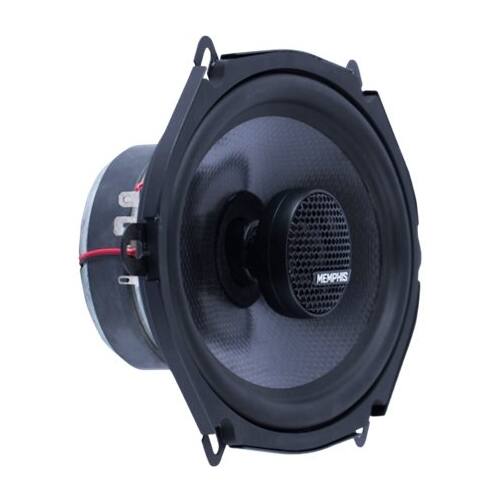 Left View: Memphis Car Audio - MClass 5" x 7" 2-Way Car Speakers with Carbon Fiber Cones (Pair) - Black