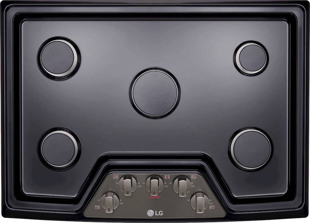Alt View 11. LG - 30" Built-In Gas Cooktop with 5 Burners and Superboil - Black Stainless Steel.