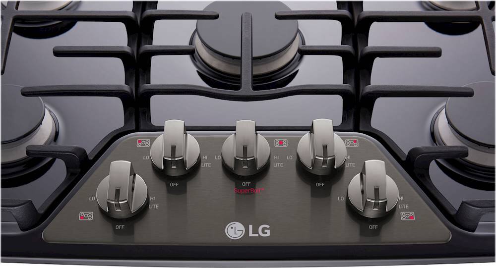 Alt View 13. LG - 30" Built-In Gas Cooktop with 5 Burners and Superboil - Black Stainless Steel.
