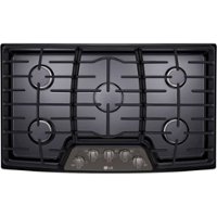 LG - 36" Built-In Gas Cooktop with Superboil Burner - Black stainless steel - Front_Zoom