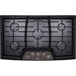 LG - 36" Built-In Gas Cooktop with 5 Burners and Superboil - Black Stainless Steel - Front_Zoom