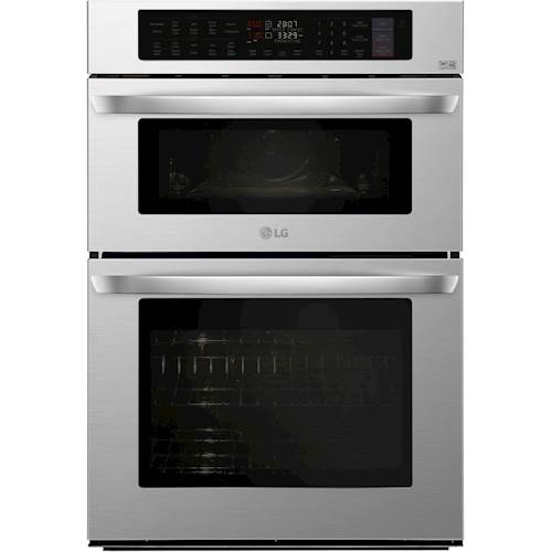 LG - 30 Combination Double Electric Convection Wall Oven with Built-In Microwave - Stainless steel was $3149.99 now $2199.99 (30.0% off)