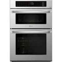 LG - 30" Combination Double Electric Convection Wall Oven with Built-In Microwave, Infrared Heating, and Wifi - Stainless steel - Front_Zoom