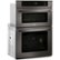 Angle Zoom. LG - 30" Combination Double Electric Convection Wall Oven with Built-In Microwave, Infrared Heating, and Wifi - Black stainless steel.