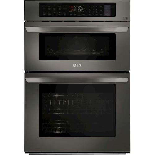 LG - 30 Combination Double Electric Convection Wall Oven with Built-In Microwave - Black stainless steel was $3329.99 now $2298.99 (31.0% off)