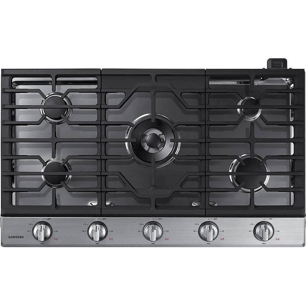 Front. Samsung - 36" Built-In Gas Cooktop with WiFi - Stainless Steel.