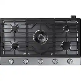 Samsung - 36" Built-In Gas Cooktop with WiFi - Stainless Steel