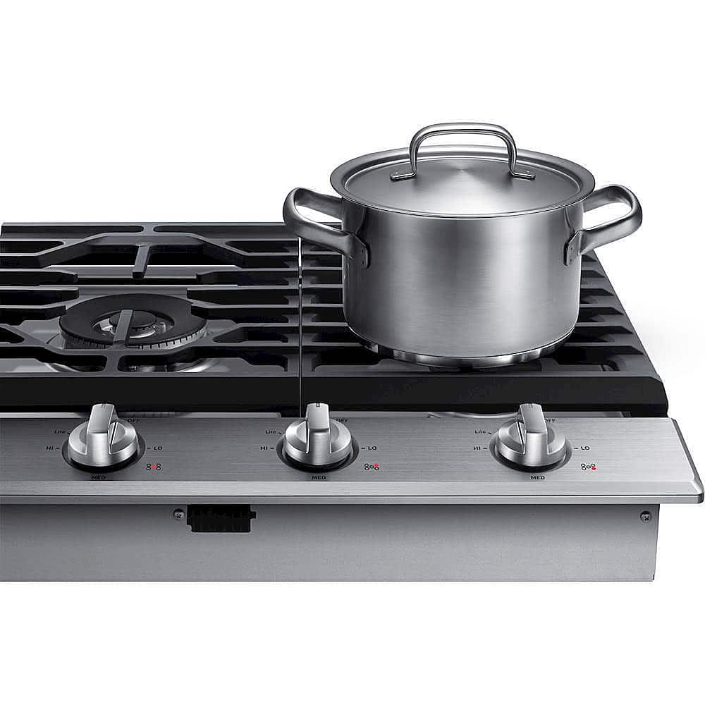 Alt View 15. Samsung - 36" Built-In Gas Cooktop with WiFi - Stainless Steel.