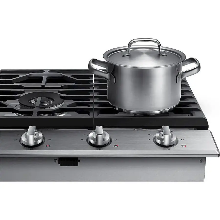 Alt View 15. Samsung - 36" Built-In Gas Cooktop with WiFi - Stainless Steel.