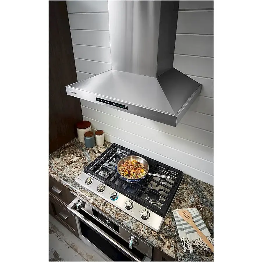 Alt View 16. Samsung - 36" Built-In Gas Cooktop with WiFi - Stainless Steel.