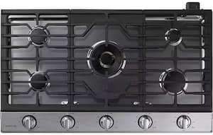 Samsung - 36" Built-In Gas Cooktop with WiFi and Dual Power Brass Burner - Stainless Steel