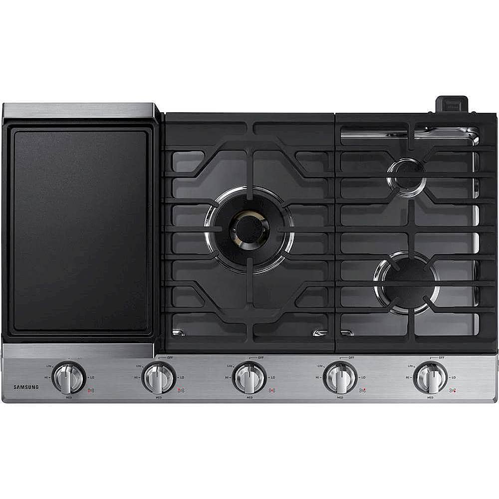 Alt View 11. Samsung - 36" Built-In Gas Cooktop with WiFi and Dual Power Brass Burner - Stainless Steel.