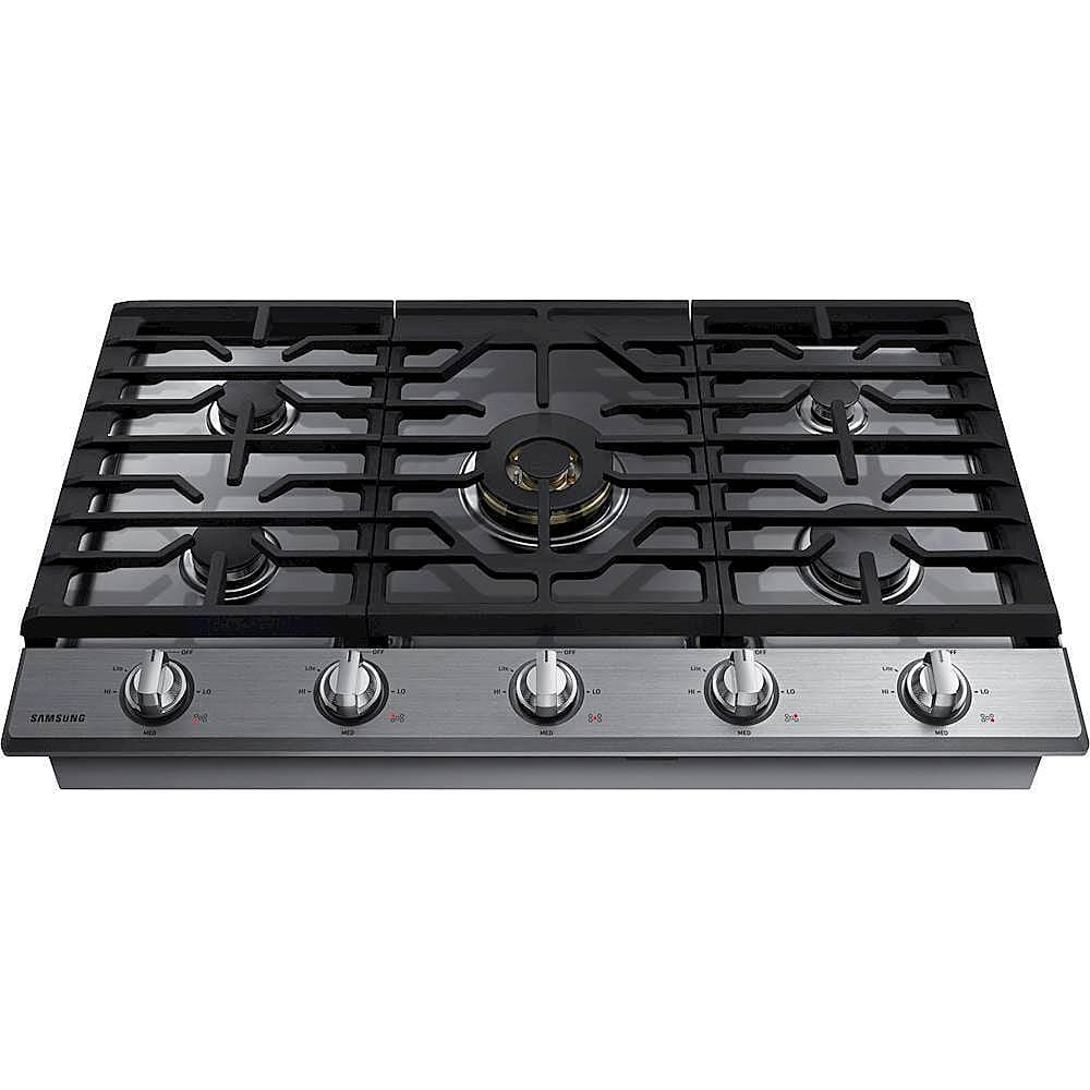 Alt View 12. Samsung - 36" Built-In Gas Cooktop with WiFi and Dual Power Brass Burner - Stainless Steel.