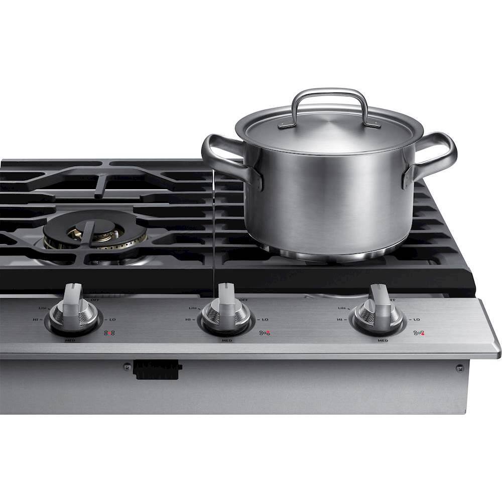 Alt View 17. Samsung - 36" Built-In Gas Cooktop with WiFi and Dual Power Brass Burner - Stainless Steel.