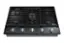 Angle. Samsung - 36" Built-In Gas Cooktop with WiFi and Dual Power Brass Burner - Black Stainless Steel.