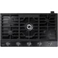 Samsung - 36" Built-In Gas Cooktop with WiFi - Black Stainless Steel