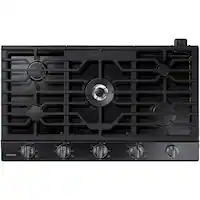Samsung - 36" Built-In Gas Cooktop with WiFi - Black Stainless Steel - Front_Zoom