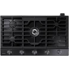 Front. Samsung - 36" Built-In Gas Cooktop with WiFi - Black Stainless Steel.