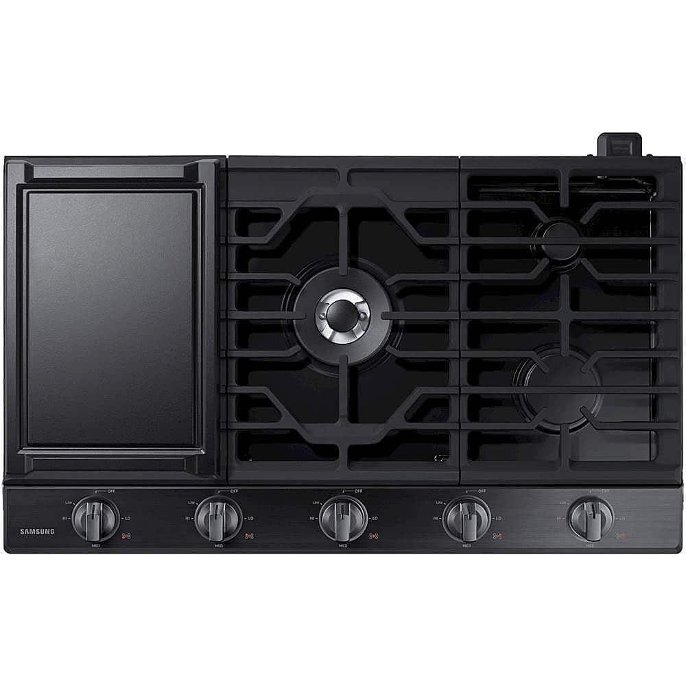 Alt View 11. Samsung - 36" Built-In Gas Cooktop with WiFi - Black Stainless Steel.