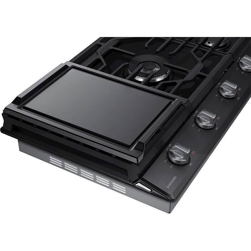 Alt View 12. Samsung - 36" Built-In Gas Cooktop with WiFi - Black Stainless Steel.