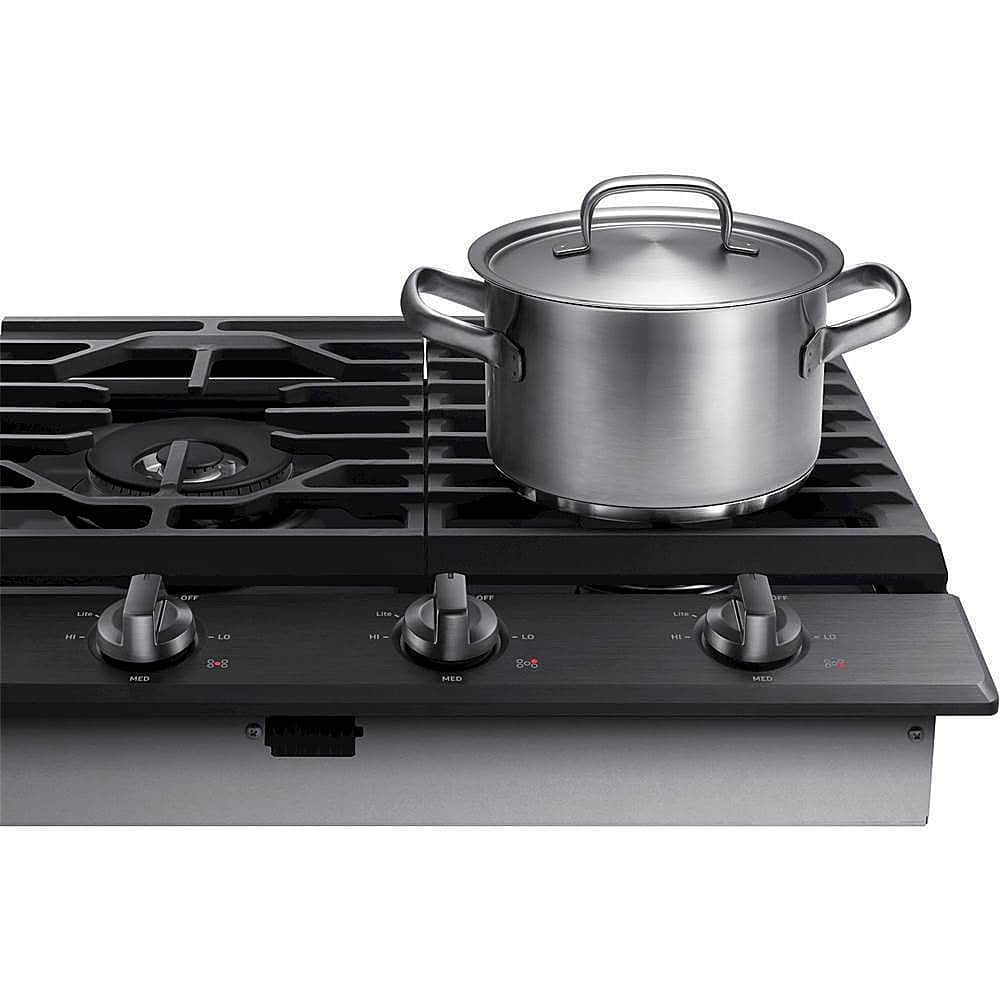 Alt View 15. Samsung - 36" Built-In Gas Cooktop with WiFi - Black Stainless Steel.