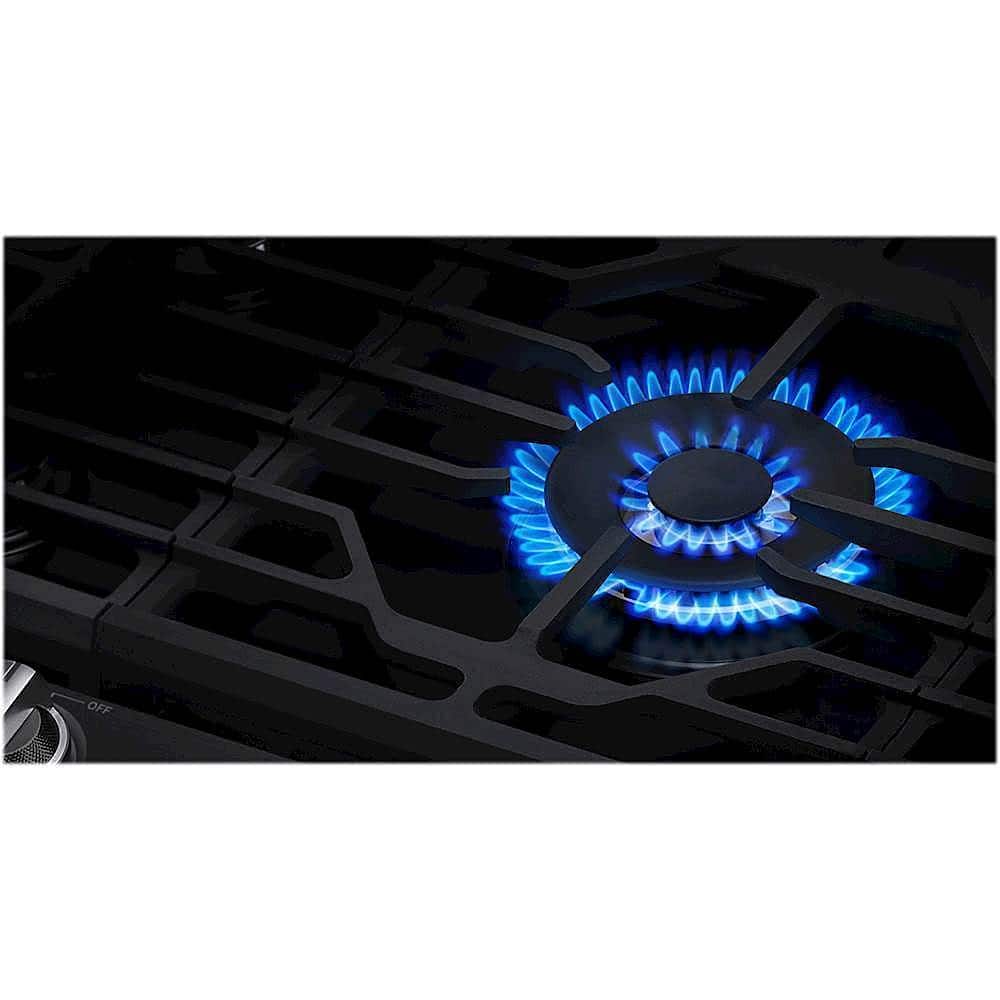 Alt View 16. Samsung - 36" Built-In Gas Cooktop with WiFi - Black Stainless Steel.