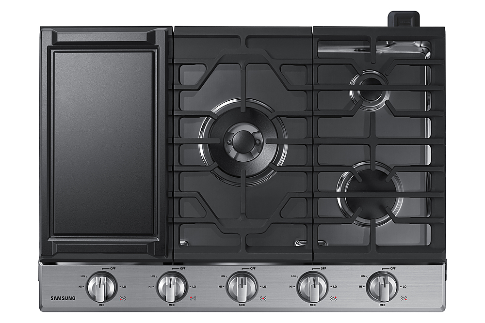 Angle View: Viking - Professional 7 Series 47.9" LP Gas Cooktop - Stainless steel