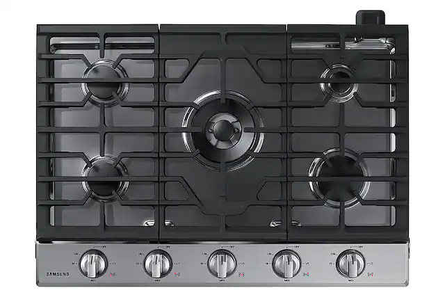Front. Samsung - 30" Built-In Gas Cooktop with WiFi - Stainless Steel.