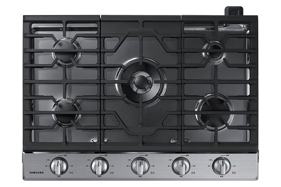 Front Zoom. Samsung - 30" Built-In Gas Cooktop with WiFi - Stainless steel.