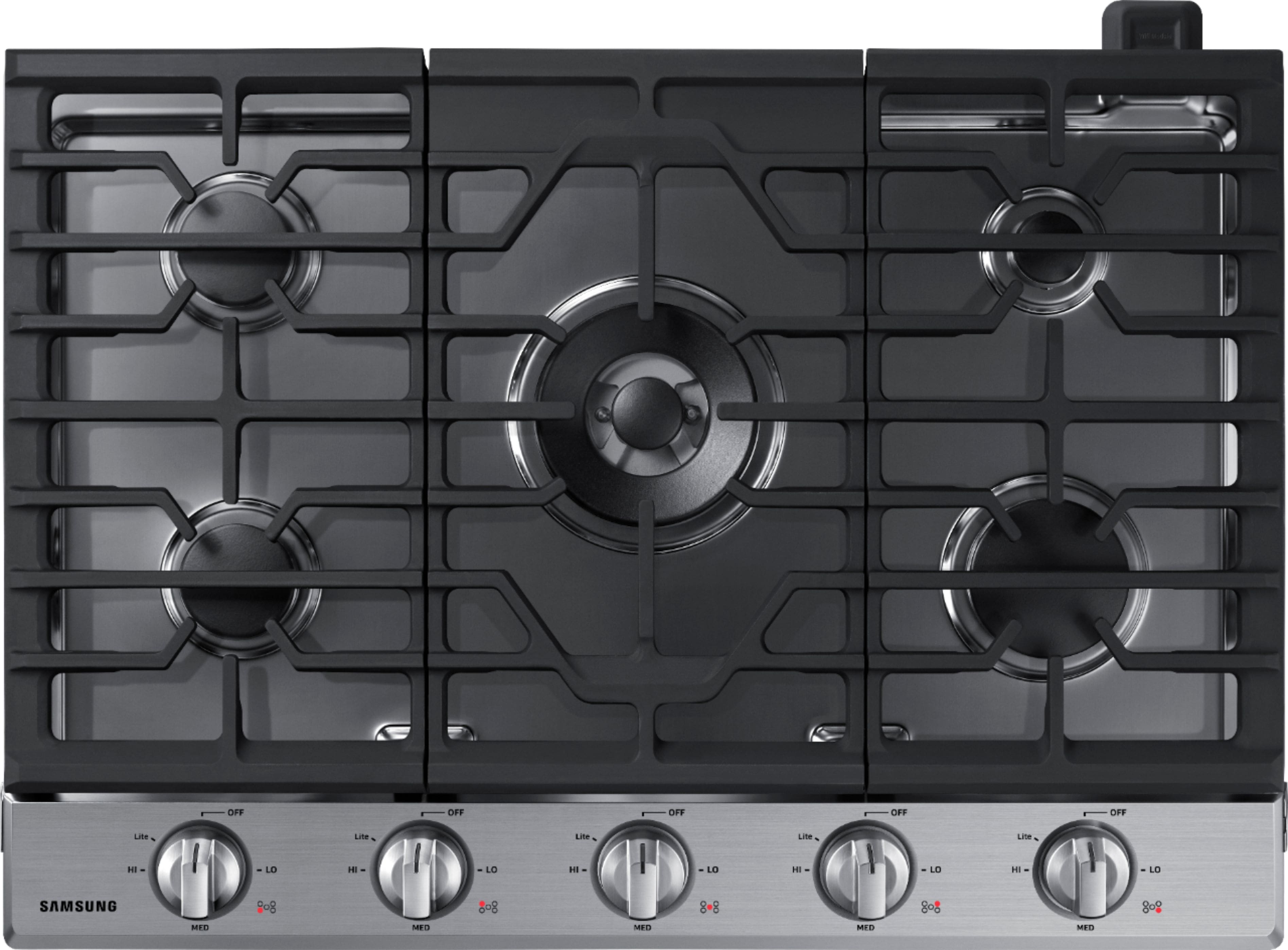 Alt View 40. Samsung - 30" Built-In Gas Cooktop with WiFi - Stainless Steel.