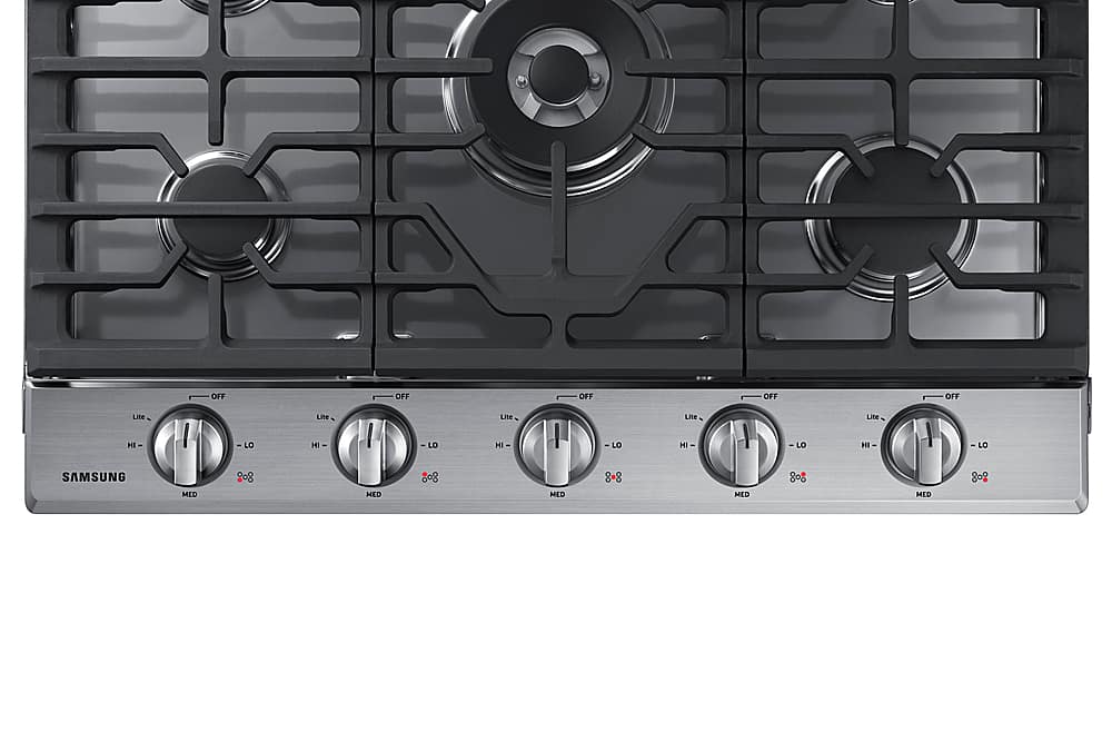 Left. Samsung - 30" Built-In Gas Cooktop with WiFi - Stainless Steel.