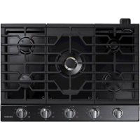 Samsung - 30" Built-In Gas Cooktop with WiFi and Dual Power Brass Burner - Black Stainless Steel - Front_Zoom