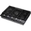 Left. Samsung - 30" Built-In Gas Cooktop with WiFi and Dual Power Brass Burner - Black Stainless Steel.