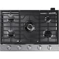 Samsung - 30" Built-In Gas Cooktop with WiFi and Dual Power Brass Burner - Stainless Steel