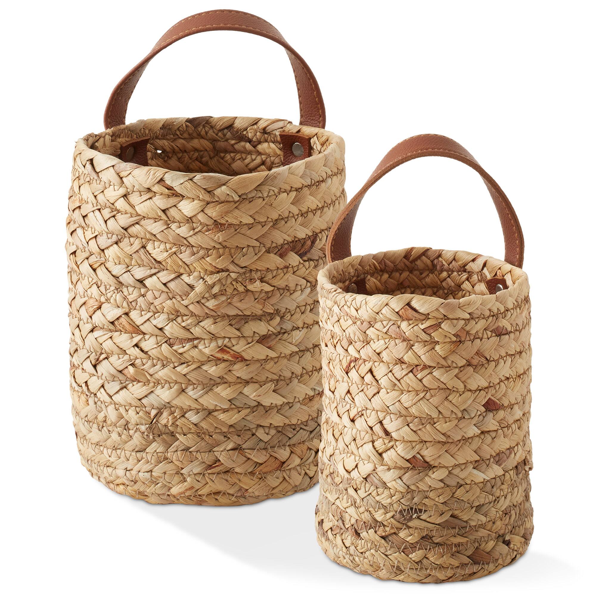 Front. Casafield - 2pk Wall Hanging Baskets - Natural Hyacinth Plant and Flower Pots - Natural.