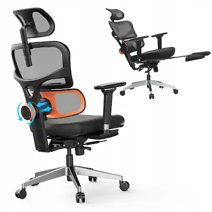 Front. Newtral - NT002 Gaming Chair Ergonomic Computer Desk Chair, High Back Swivel Adjustable Office Chair w/ 4D Armrests/Lumbar Support - Black.