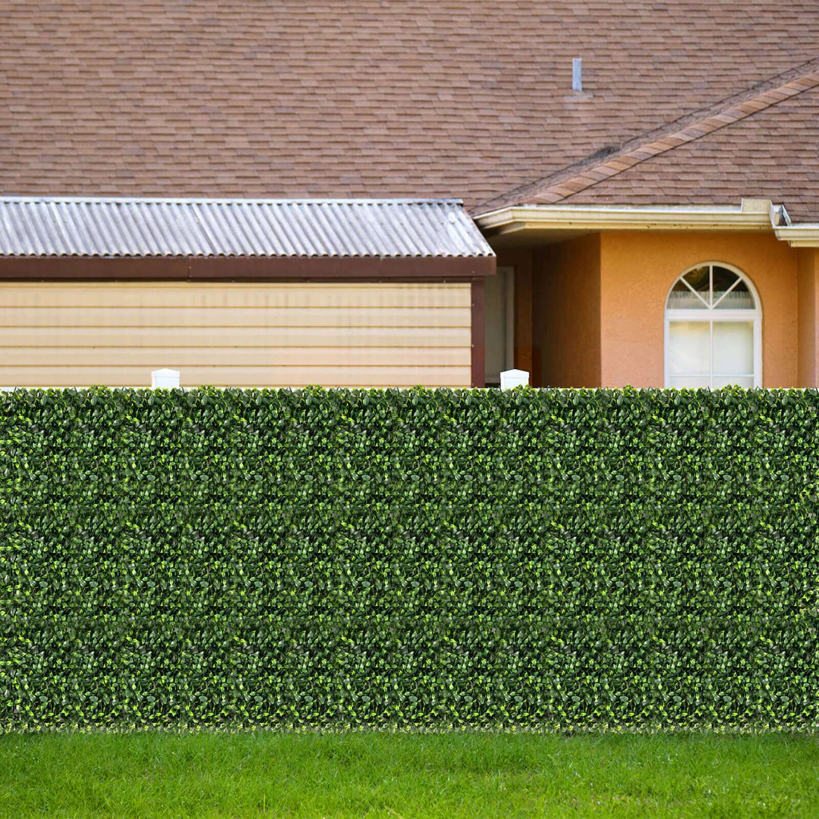 Alt View 4. Costway - Costway 12 Pcs Faux Topiary Gardenia Shrub Grass Panels with Insertable Branches 20" x 20" - Green.