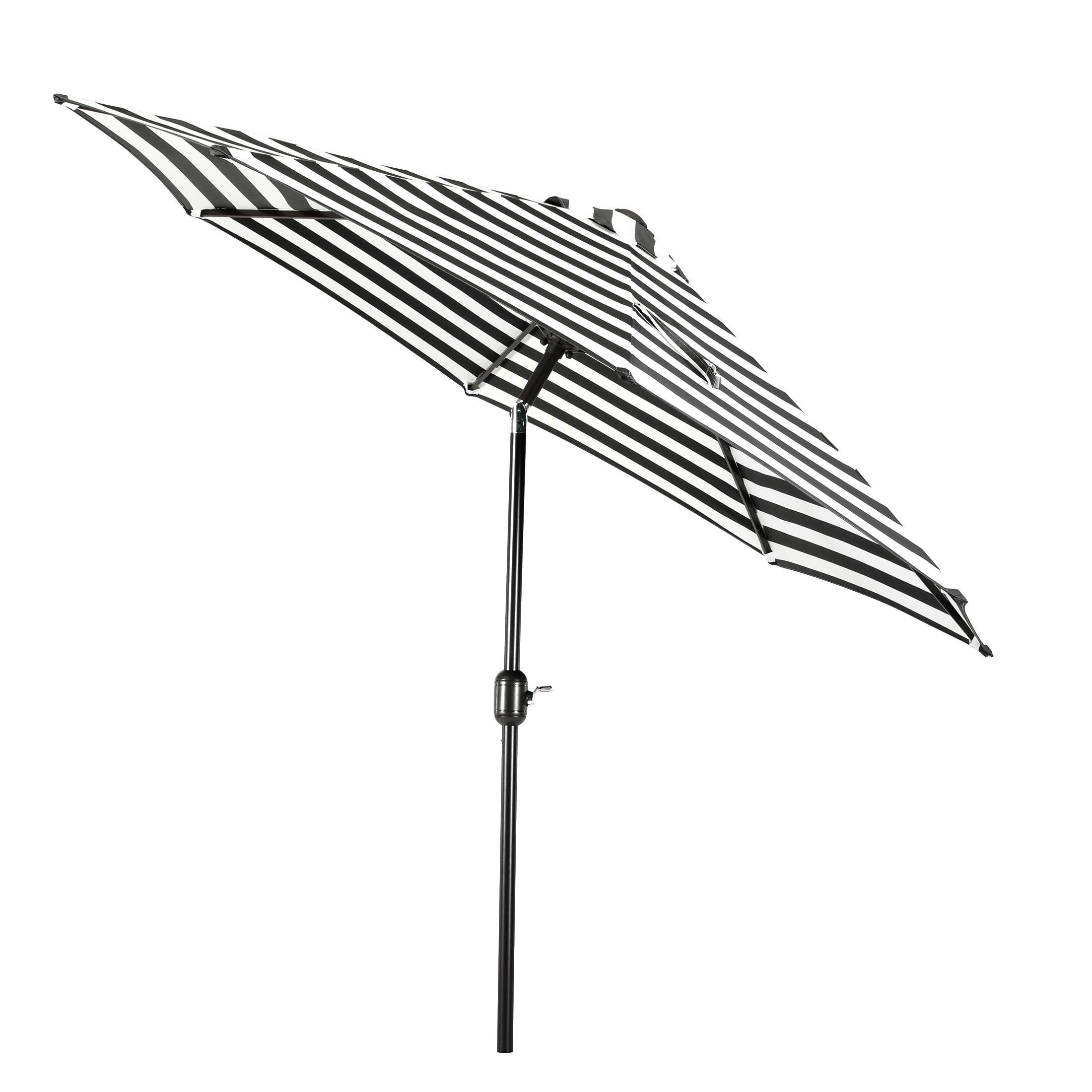 Left. WestinTrends - WestinTrends Paolo 9 ft. Patio Table Umbrella with tilt and crank features - Black/White.