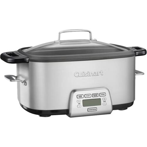 Left. Cuisinart - 7-qt. 4-in-1 Cook Central Multicooker - Aluminum.